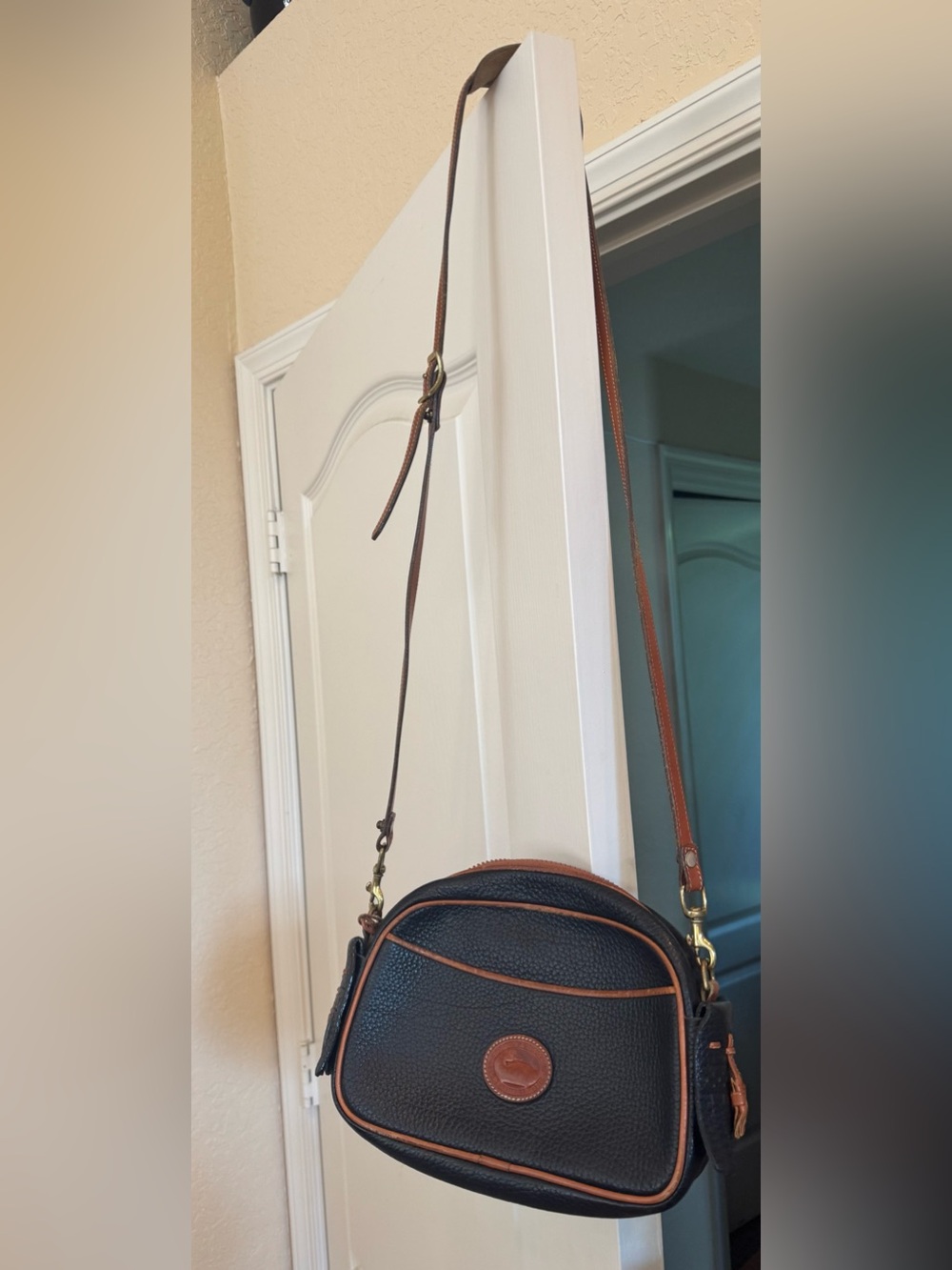 Dooney & Bourke Leather Crossbody Bag in Black and Brown